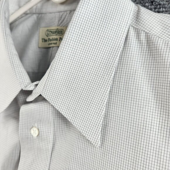 Gitman Bros 16.5 34 USA Made Button Up Shirt Blue White Check Cotton Louisville - Picture 7 of 16